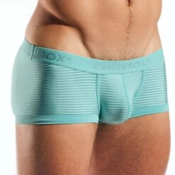 CockSox Portofino CX68LUX Turquoise - Striped Semi-Transparent Luxury Boxer Brief -Men Attitude Boutique boxer cocksox cx68lux turquoise 4