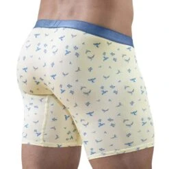 Boxer Long ErgoWear SLK SE EW1771 - Bleu et Jaune Pastel à Imprimés Ludiques -Men Attitude Boutique boxer ergo ew1771 jaune 3