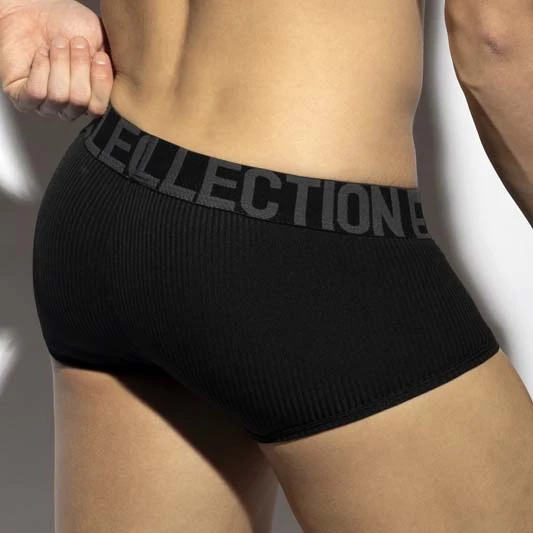 Boxer Homme ES Collection UN576 Noir – Microfibre Côtelée Recyclée à Poche Sans Coutures 3 Boxer Homme ES Collection UN576 Noir – Microfibre Côtelée Recyclée à Poche Sans Coutures – Image 3