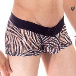 Boxer L'Homme Invisible Cory UW05COR – Taille Basse en Dentelle Motif Zébré avec Poche Push-Up 4 Boxer L'Homme Invisible Cory UW05COR – Taille Basse en Dentelle Motif Zébré avec Poche Push-Up -Men Attitude Boutique boxer hommeinvisible UW05COR noir 4