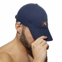 Addicted Royal Blue Rainbow Silicone Logo & Side Stripe – Curved Bill Cotton Lifestyle Cap 7 Addicted Royal Blue Rainbow Silicone Logo & Side Stripe – Curved Bill Cotton Lifestyle Cap -Men Attitude Boutique casquette ad AD1118 bleu 4