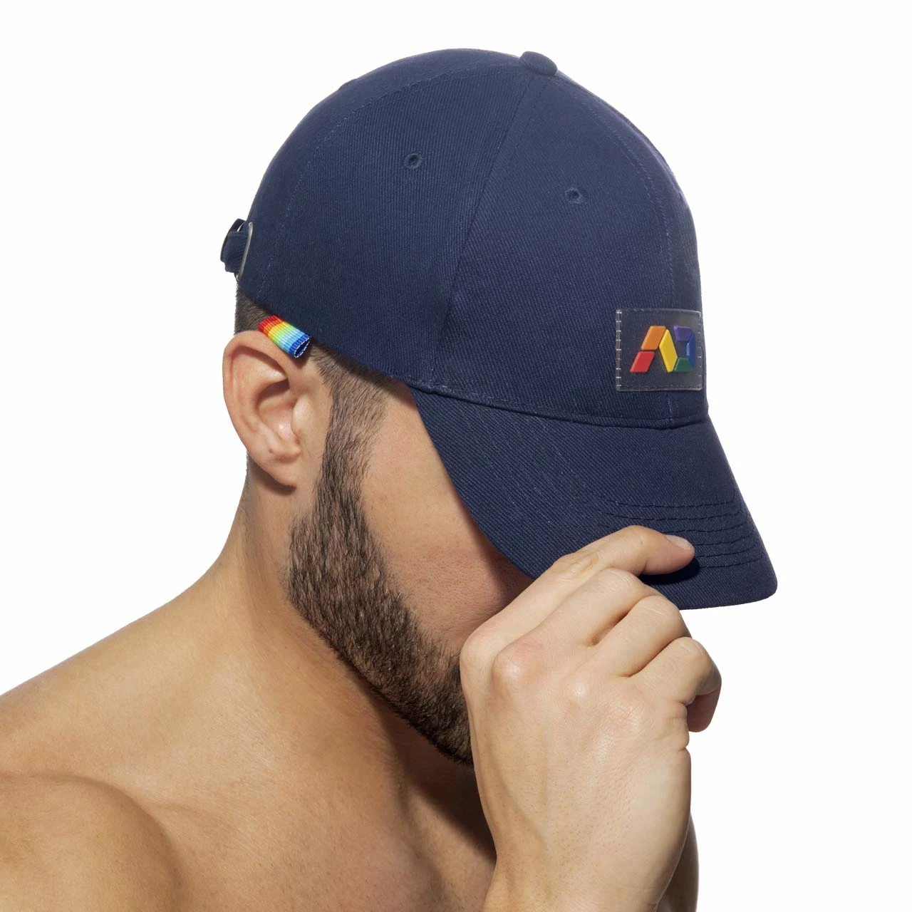 Addicted Royal Blue Rainbow Silicone Logo & Side Stripe – Curved Bill Cotton Lifestyle Cap 4 Addicted Royal Blue Rainbow Silicone Logo & Side Stripe – Curved Bill Cotton Lifestyle Cap – Image 4