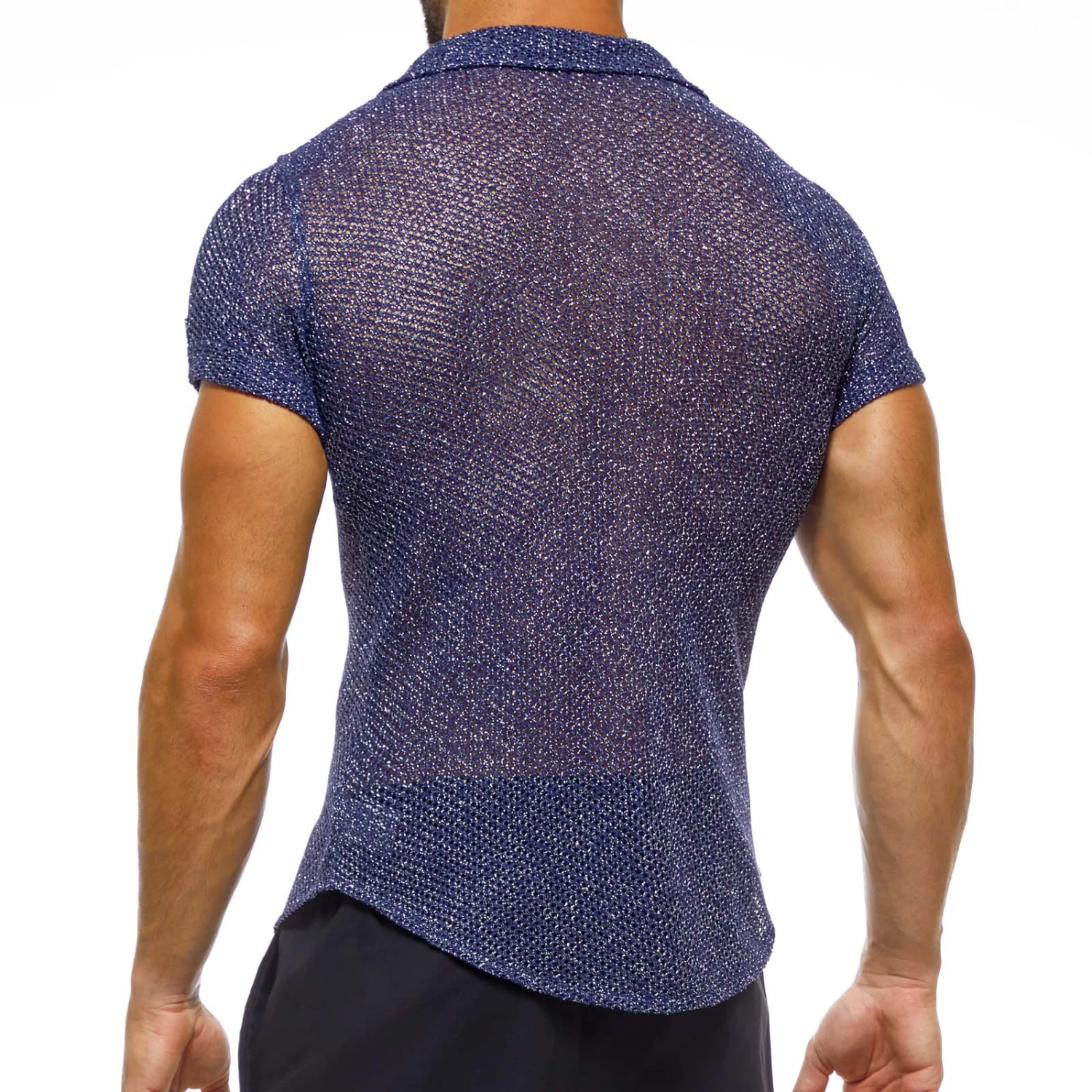 Chemise Modus Vivendi Knight Noire à Fils Lurex Brillants – Coupe Ajustée Style Années 70 2 Chemise Modus Vivendi Knight Noire à Fils Lurex Brillants – Coupe Ajustée Style Années 70 – Image 2