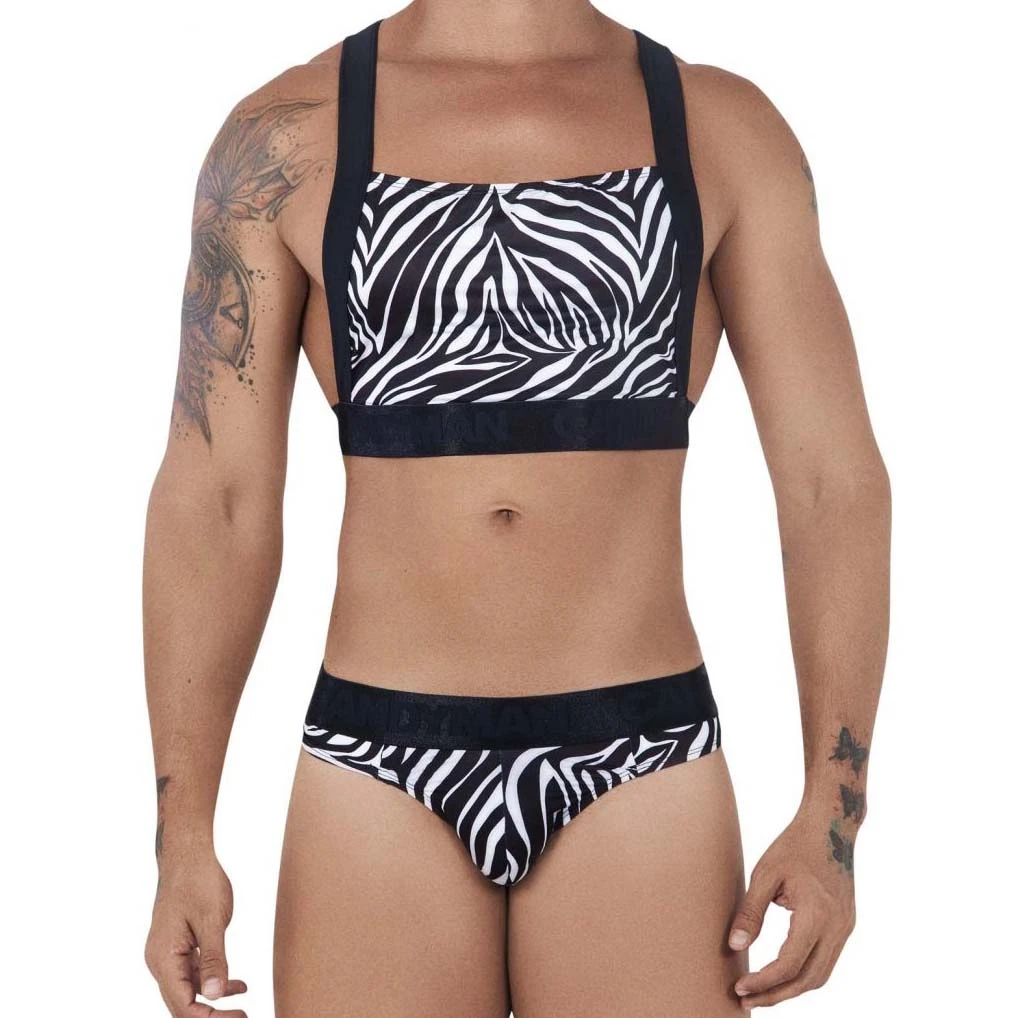 Candyman 99524 Zebra Print Lingerie Set – Sexy Brassière and Thong Ensemble 1 Candyman 99524 Zebra Print Lingerie Set – Sexy Brassière and Thong Ensemble