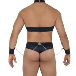 Candyman 99592 Men's Harness and Thong Ensemble – Black Bondage Set with Chains and Cuffs 6 Candyman 99592 Men's Harness and Thong Ensemble – Black Bondage Set with Chains and Cuffs -Men Attitude Boutique costume candy 99592 noir 3