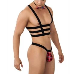 Candyman 99634 3-Piece Sexy Men's Harness, Thong, and Bow Tie Set 5 Candyman 99634 3-Piece Sexy Men's Harness, Thong, and Bow Tie Set -Men Attitude Boutique costume candy 99634 noir 4