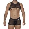 Candyman 99680 Noir Transparent – Ensemble Brassière et Boxer à Lacets Sexy -Men Attitude Boutique costume candy 99680 noir m