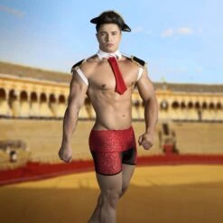 Candyman Red Lace Torero – 4-Piece Sexy Bullfighter Costume Set 4 Candyman Red Lace Torero – 4-Piece Sexy Bullfighter Costume Set -Men Attitude Boutique costume candyman 99290 rouge a