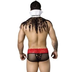 Candyman 99291 Vampire Black and Red - Men's Sexy Lace Two-Piece Costume 5 Candyman 99291 Vampire Black and Red - Men's Sexy Lace Two-Piece Costume -Men Attitude Boutique costume candyman 99291 noir 3
