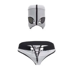 Candyman 99351 - Costume de Catcheur Argent avec Masque et String Sexy à Lacets 9 Candyman 99351 - Costume de Catcheur Argent avec Masque et String Sexy à Lacets -Men Attitude Boutique costume candyman 99351 noir 9