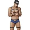 Candyman 99357 Men's Sexy Police Costume – 4-Piece Roleplay Set with Harness and Cap