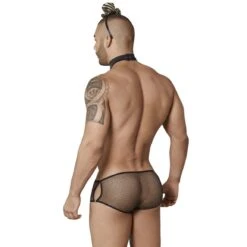 Candyman 99358 Happy New Year Black Mesh & Silver Glitter – 3-Piece Men’s Sexy Party Costume -Men Attitude Boutique costume candyman 99358 noir 3