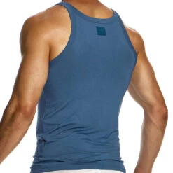 Modus Vivendi 13431 Bamboo Tank Top in Royal Blue – Eco-Friendly Soft Stretch Muscle Tee -Men Attitude Boutique dbardeur modusvivendi 13431 blue 2
