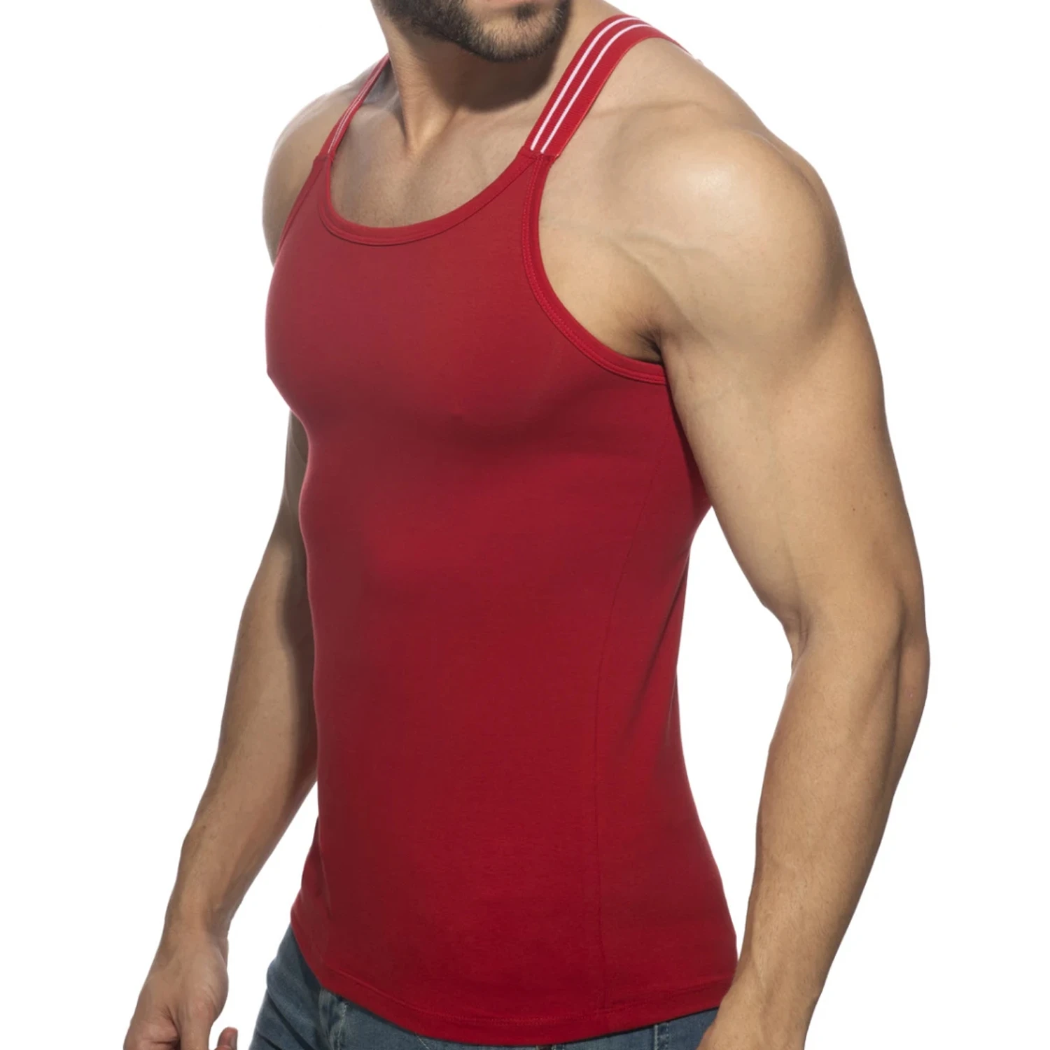 Addicted Sitges AD1260 Rouge – Débardeur Slim Fit à Bretelles Élastiques 3 Addicted Sitges AD1260 Rouge – Débardeur Slim Fit à Bretelles Élastiques – Image 3