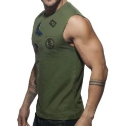 Addicted Patches AD750 Tank Top - Military Style Fitted Cotton Vest 8 Addicted Patches AD750 Tank Top - Military Style Fitted Cotton Vest -Men Attitude Boutique debardeur addicted ad750 kaki 4