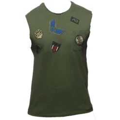 Addicted Patches AD750 Tank Top - Military Style Fitted Cotton Vest 9 Addicted Patches AD750 Tank Top - Military Style Fitted Cotton Vest -Men Attitude Boutique debardeur addicted ad750 kaki 9