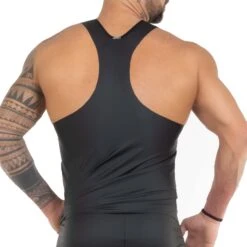 Eros Veneziani 7508 Noir Mat – Débardeur Homme Stretch Coupe Ajustée -Men Attitude Boutique debardeur eros 7508 noir 3