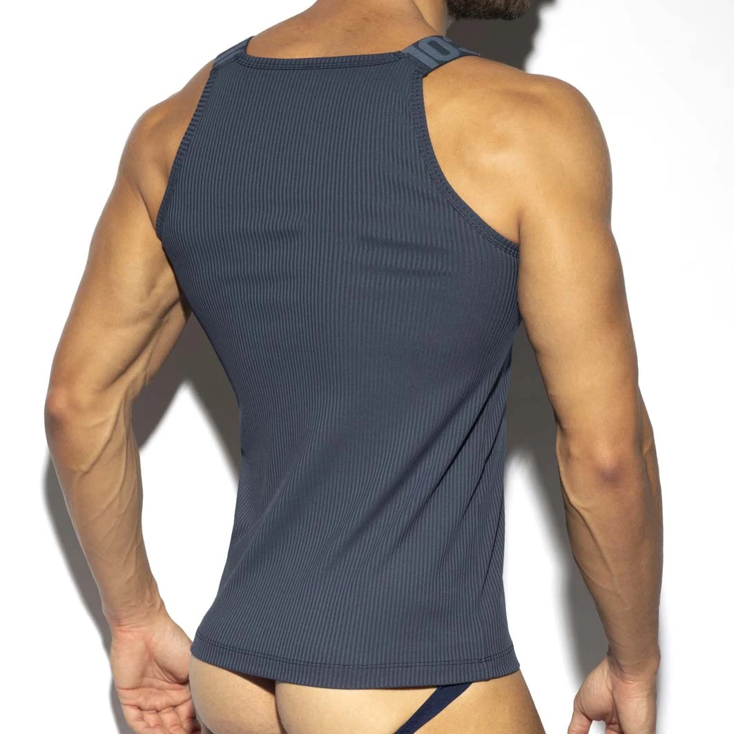 Débardeur ES Collection Recycled Rib TS294 Bleu - Top Homme Côtelé et Éco-Responsable 2 Débardeur ES Collection Recycled Rib TS294 Bleu - Top Homme Côtelé et Éco-Responsable – Image 2