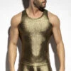 ES Collection Art Deco Metallic Gold Tank Top – TS330 Luxurious Microfiber Sleeveless Shirt