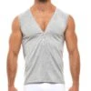 Modus Vivendi Zipper Tank Top 02932 – Slim Fit Cotton Ribbed Undershirt with Zip Detail -Men Attitude Boutique debardeur modus 02932 gris m