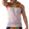 Débardeur Floral Mesh TOF PARIS TOF196J -Men Attitude Boutique debardeur tof tof196J jaune m