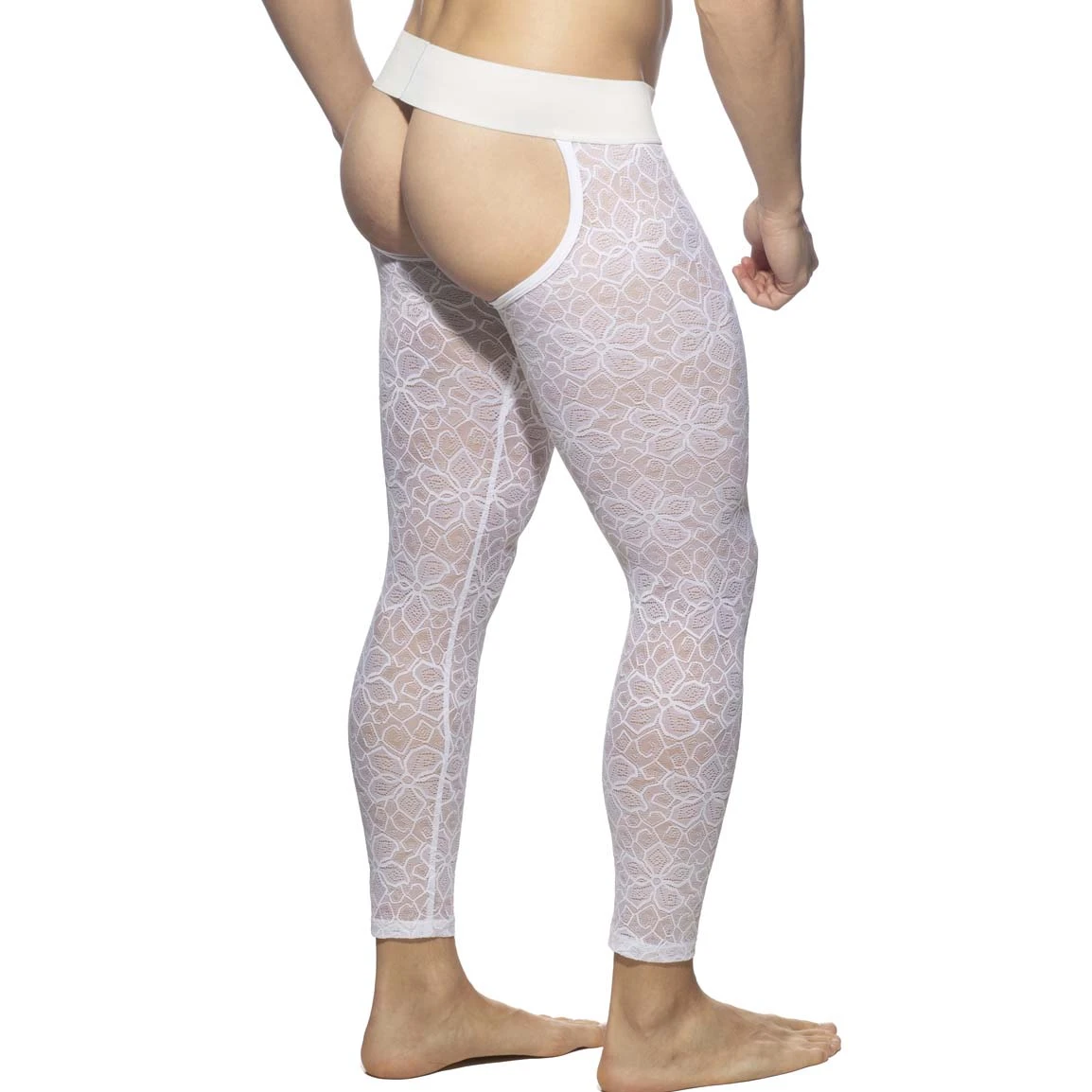 Addicted White Flowery Lace Empty Bottom AD1175 – Sexy Jockstrap Style Pants 3 Addicted White Flowery Lace Empty Bottom AD1175 – Sexy Jockstrap Style Pants – Image 3