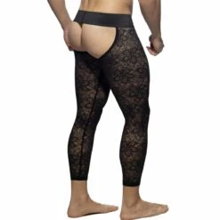 Addicted Noir Flowery Lace Empty Bottom - Floral Lace Jockstrap Pantalon AD1175 -Men Attitude Boutique empty ad ad1175 noir 3