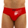 Modus Vivendi Viral Vinyl Rouge Empty Bottom Slip – High-Shine Red Open Back Men's Underwear