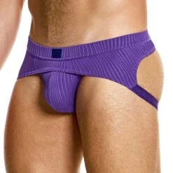 Modus Vivendi Curved Violet Jacquard Empty Bottom Briefs - Retro Wavy Pattern -Men Attitude Boutique empty modus 21312 violet 4
