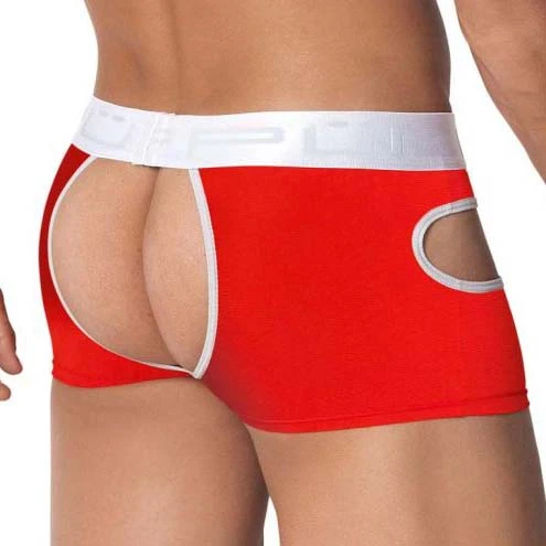 PPÜ 2104 Black with Red Waistband – Open Back Low Rise Microfiber Men's Underwear 2 PPÜ 2104 Black with Red Waistband – Open Back Low Rise Microfiber Men's Underwear – Image 2