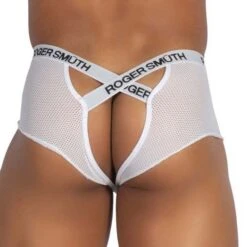 Roger Smuth RS062 Blanc - White Transparent Mesh Empty Bottom Jockstrap 5 Roger Smuth RS062 Blanc - White Transparent Mesh Empty Bottom Jockstrap -Men Attitude Boutique empty rs rs062 blanc 3 1