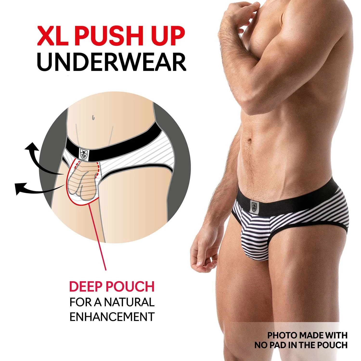 TOF Paris Marinière Stripes Empty Bottom Slip – Push-Up Backless Underwear 5 TOF Paris Marinière Stripes Empty Bottom Slip – Push-Up Backless Underwear – Image 5