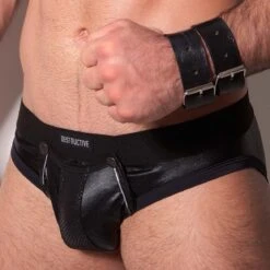 DESTRUCTIVE Black Shiny 1DS05 - Removable Pouch Open Back Empty Bottom -Men Attitude Boutique emptybottom destructive 1DS05 noir 4