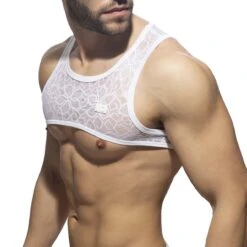 Addicted Flowery Lace AD1173 Blanc – Harnais en Dentelle Fleurie avec Logo Silicone 7 Addicted Flowery Lace AD1173 Blanc – Harnais en Dentelle Fleurie avec Logo Silicone -Men Attitude Boutique harnais ad ad1173 blanc 4