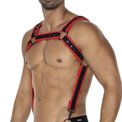Cut4Men H4RNESS05 Rouge – Harnais de Poitrine Sexy en Néoprène -Men Attitude Boutique harnais ar0012a rouge 1