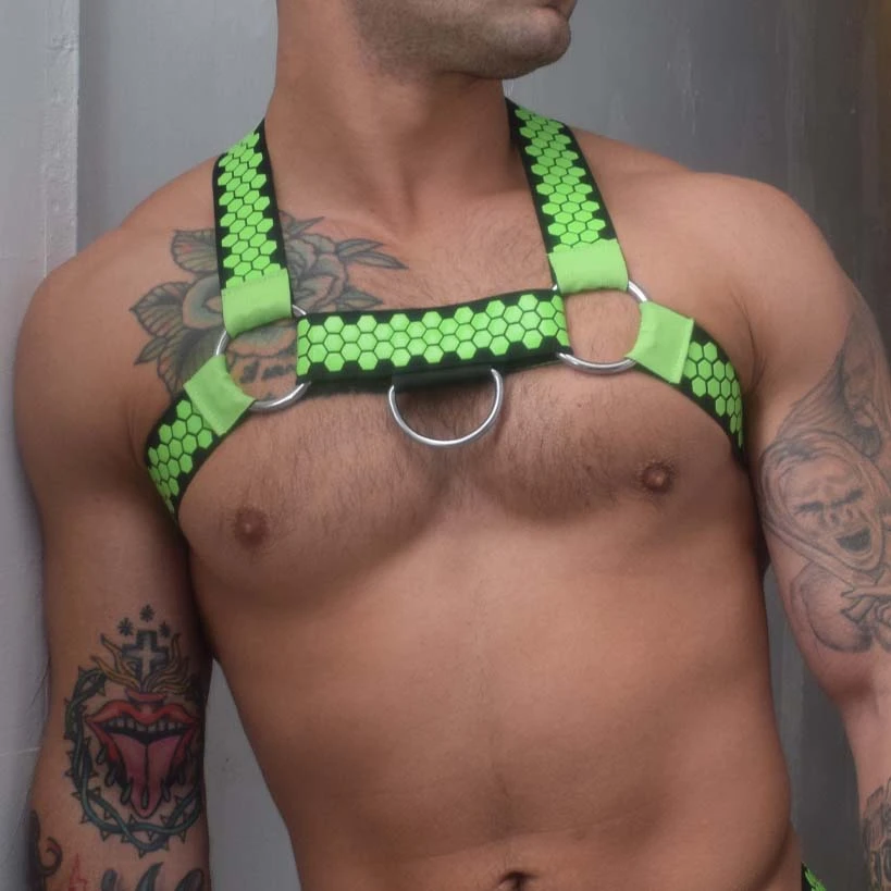 Harnais HEX BREEDWELL Vert – Design Géométrique avec Anneaux Métalliques et Sangle Amovible 1 Harnais HEX BREEDWELL Vert – Design Géométrique avec Anneaux Métalliques et Sangle Amovible
