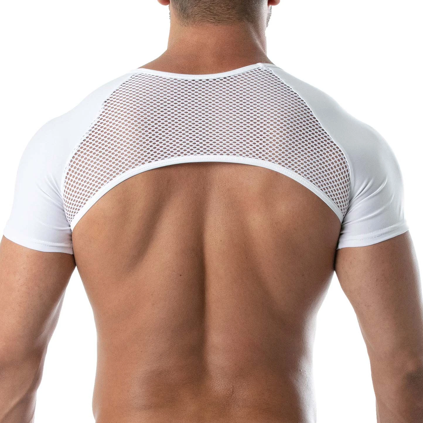 TOF Paris Circuit Mesh Half-Top Harness - Black with Silver Faux Leather Logo 3 TOF Paris Circuit Mesh Half-Top Harness - Black with Silver Faux Leather Logo – Image 3