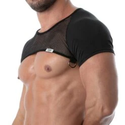 TOF Paris Noir Circuit Mesh – Silver Logo Sleeved Clubwear Harness 7 TOF Paris Noir Circuit Mesh – Silver Logo Sleeved Clubwear Harness -Men Attitude Boutique harnais tof tof236n noir 4