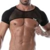 TOF Paris Noir Circuit Mesh – Silver Logo Sleeved Clubwear Harness