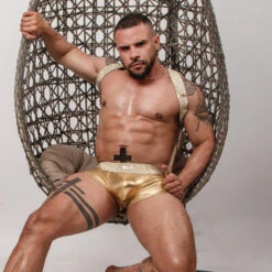 TOF Paris Magic Orange Microfiber Chest Harness – TOF277O Athletic Men's Accessory -Men Attitude Boutique harnais tof tof277o or a