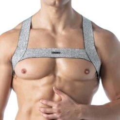 Harnais Magic TOF PARIS Noir et Blanc – Harnais en H en Microfibre TOF278A