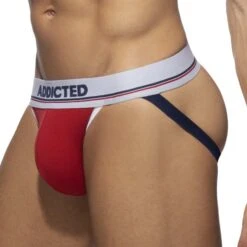 Pack de 3 Jock Straps Addicted AD1010P – Noir, Rouge et Bleu Marine en Coton -Men Attitude Boutique jockstrap ad ad1010p cmod 4