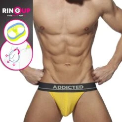Jock Strap Cockring Addicted Mesh AD924 10 Jock Strap Cockring Addicted Mesh AD924 -Men Attitude Boutique jockstrap addicted AD924 jaune 5