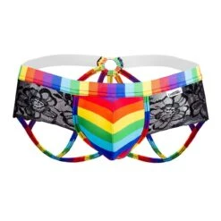 Jock Strap Candyman Pride Lace 99498 -Men Attitude Boutique jockstrap candy 99498 noir 9