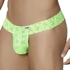 String Candyman 99315 Noir en Dentelle avec Ouverture Centrale – Sous-vêtement Masculin Sexy -Men Attitude Boutique jockstrap candyman 99315 vert 4