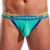 Cocksox Clearwater Green CX21N Sexy Classic Cut Jockstrap – Striped Waistband Athletic Support