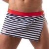 TOF PARIS Iconic Marinière Skirt - Blue and White Striped Side-Snap Sexy Jupe -Men Attitude Boutique jupe tof tof214bu raye m