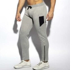 ES Collection First Class Athletic Grey SP294 – Microfiber Training Pants with External Drawstring -Men Attitude Boutique pantalon es sp294 gris 4