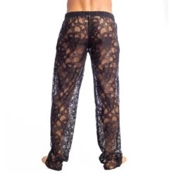 L'Homme Invisible Eccitante Noir – Pantalon Loungewear en Dentelle Organique HW144 -Men Attitude Boutique pantalon hi hw144 noir 3