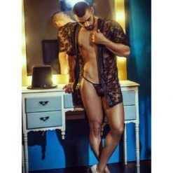 Kimono Candyman 99322 -Men Attitude Boutique peignoir candyman 99322 noir a